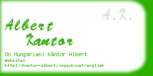 albert kantor business card