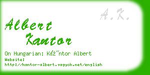 albert kantor business card